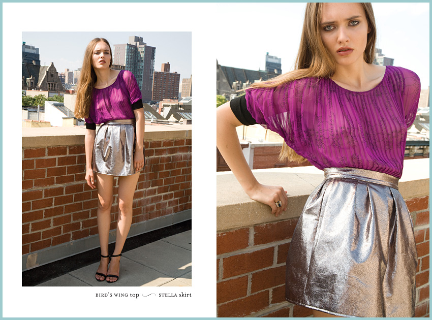 Kate Linstrom BIRD'S WING top and STELLA skirt
